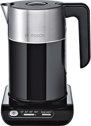 Bosch TWK8613P Wasserkocher Styline mit Edelstahlapplikation, 2400 W, für 1,5 L Wasser, schwarz - 1