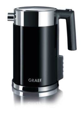 Graef Edelstahl Wasserkocher WK 702 mit Temperatureinstellung/Handbrüh-Taste für Filterkaffee/Edelstahl-Acryl, schwarz - 1