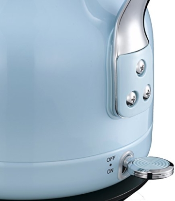 KHAPP 15130009 - Retro - Premium Wasserkocher aus Edelstahl - Kabellos - 2025 Watt -1,20 Liter - Teekessel - (Light Blue) - 6