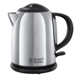 Russell Hobbs 20190-70 Kompakt-Wasserkocher Chester, 2200 Watt, 1.0l, Schnellkochfunktion, Edelstahl/schwarz - 1