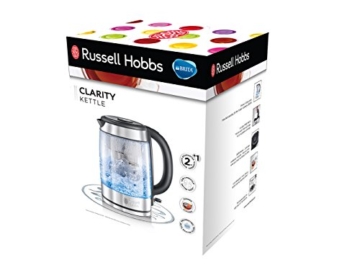 Russell Hobbs 20760-57 Glas-Wasserkocher Clarity, 2200 Watt, 1.5l, integrierter BRITA Wasserfilter, Edelstahl/Glas - 2
