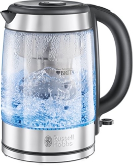 Russell Hobbs 20760-57 Glas-Wasserkocher Clarity, 2200 Watt, 1.5l, integrierter BRITA Wasserfilter, Edelstahl/Glas - 1