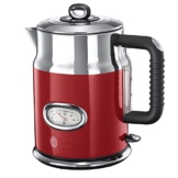 Russell Hobbs 21670-70 Wasserkocher Retro Ribbon Red, 2400 Watt, 1.7l, Retro Wassertemperaturanzeige Schnellkochfunktion, rot - 1