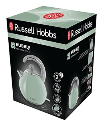Russell Hobbs 24404-70 Wasserkocher Bubble Soft Green, 2300 Watt, 1.5l, abnehmbarer Deckel, herausnehmbarer Kalkfilter, Edelstahl/grün - 2