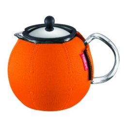 Bodum Nero 1.0 Liter, 34 kg für Assam Teebereiter, Teekanne, French Press, Glas Orange - 1